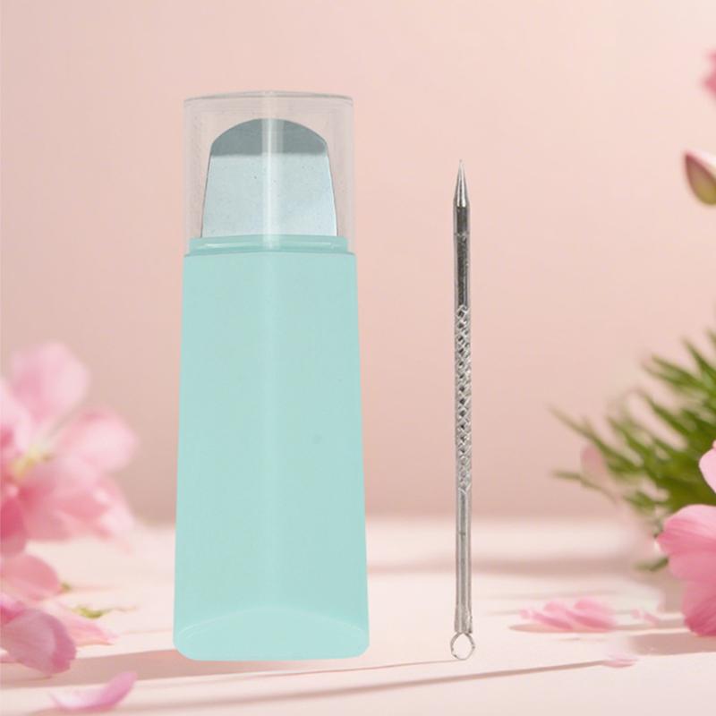 

2pcs Facial Pore Cleaner Skin Care Set for Deeper Cleansing Blackhead Remover Skin Scrubber Spatula Set Acne Needle Tool зелёный