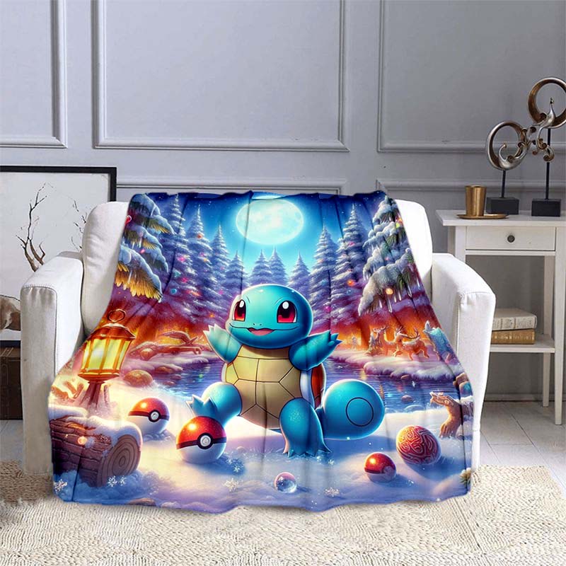 

blankets with a Squirtle print, suitable for bedrooms, living rooms, sofas, beds, birthdays, holidays, and chi 75x90cm