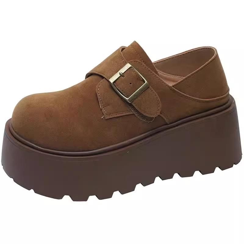 Thick-soled heightening women's spring new fashionable versatile retro small single shoes