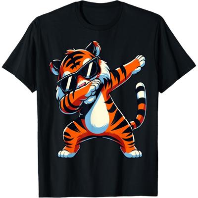 Dabbing Tiger with Sunglasses Tiger Animal T-Shirt