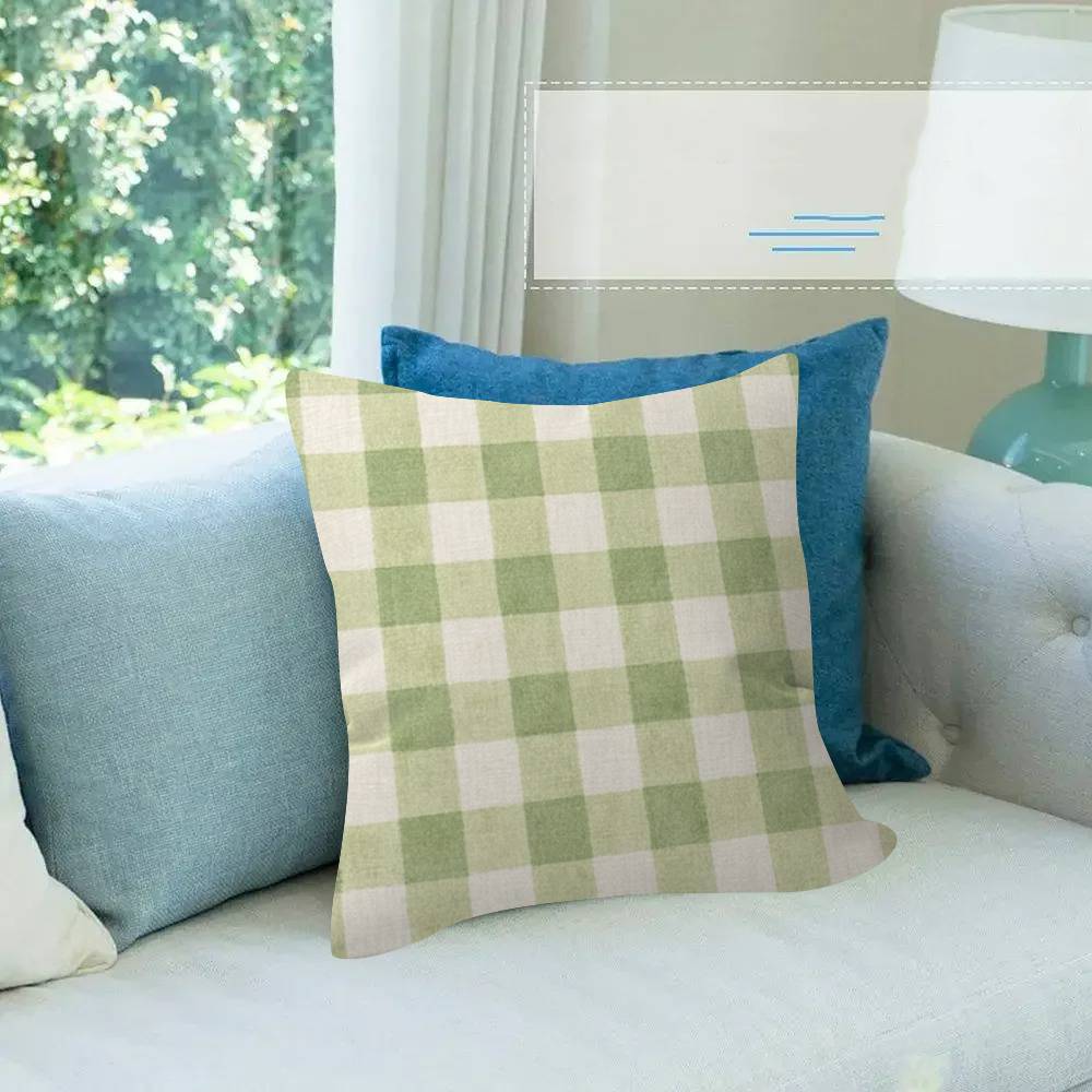 Stripe  Plaid Throw  solid color  Pillow Covers Cartoon Sofa Decorative Home Doublesided Printing Short Plush  Cushion Cover