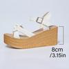 Fashion Thick Bottom Wedge Sandals Women White Cross Strap Chunky Platform Sandals Woman Summer Fashion Ankle Strap High Heel Sandalias