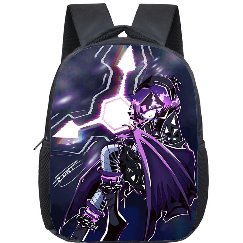 Cartoon Mord Drohnen Rucksack für Jungen Mädchen Uzi und N Aufdruck Schultasche 12 Zoll Kindergarten Kleinkind Schultaschen Kinderrucksack