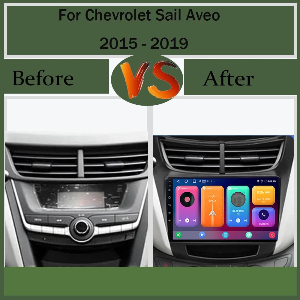 Android 14 For Chevrolet Sail Aveo 2015 2016 2017 2018 2019 Car Stereo Radio Multimedia Screen Player Navigation GPS BT NO 2 DIN