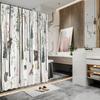 Forest Animal Scene Shower Curtain - Bear, Moose, Fox, Squirrel & Trees, Polyester Fabric, Autumn Snow Design, Bathroom Decor