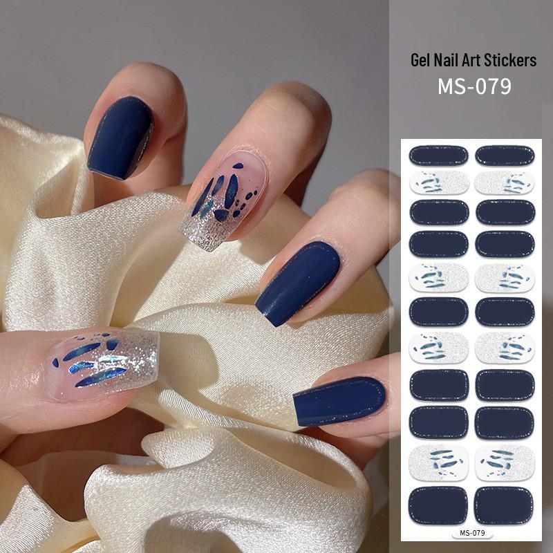 New Style Red Book Gel Nail Stickers: Semi-Western, Korean No-Bake Nail Art