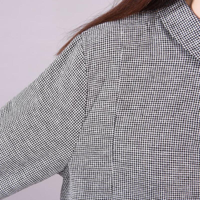 Literary Loose Plus-size Women's Long Thin Plaid Dress