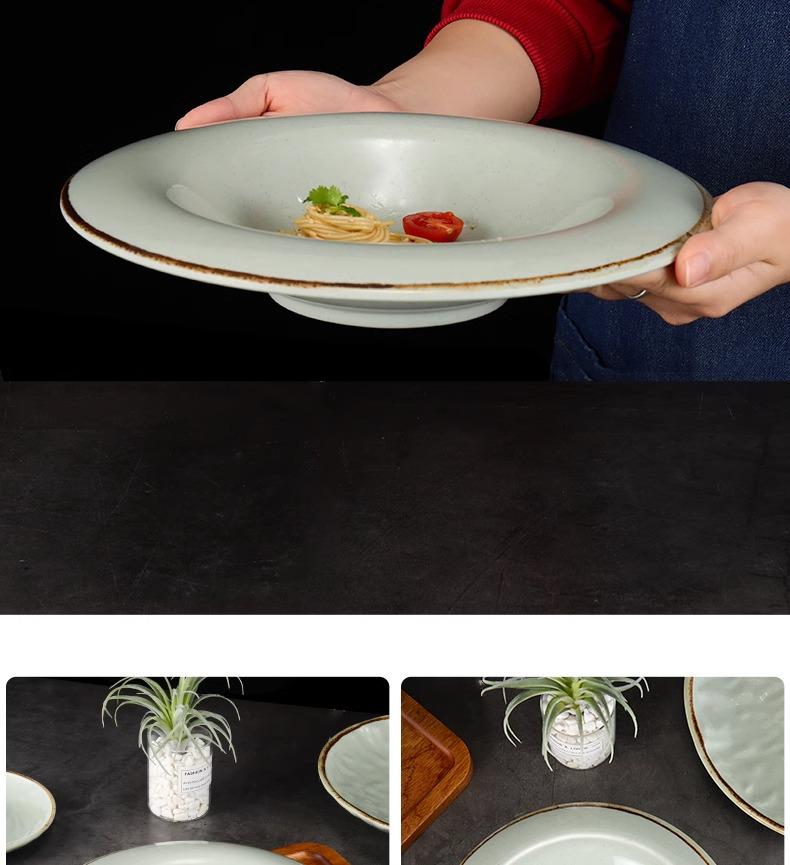 Melamin-Strohhut tiefer Teller: Japanisches & Westliches Geschirr, Ideal für Suppen, Pasta, Salate und kalte Speisen in Restaurants und Hotels.