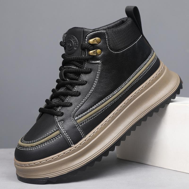 Medium mother shoes spring and autumn soft-soled comfortable wedge heel single shoes non-slip leather shoes 44 standard sports code чёрный 4870₽