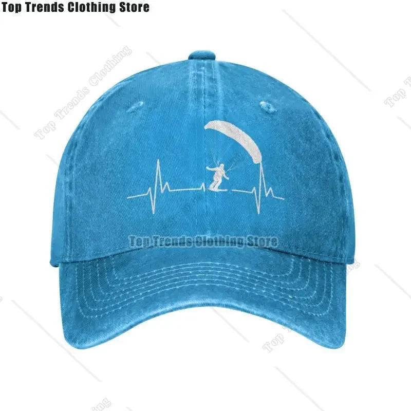 Cotton Speedgliding Heartbeat Paragliding Ski Baseball Cap Women Men's Adjustable Paramotor Parachute Dad Hat Summer