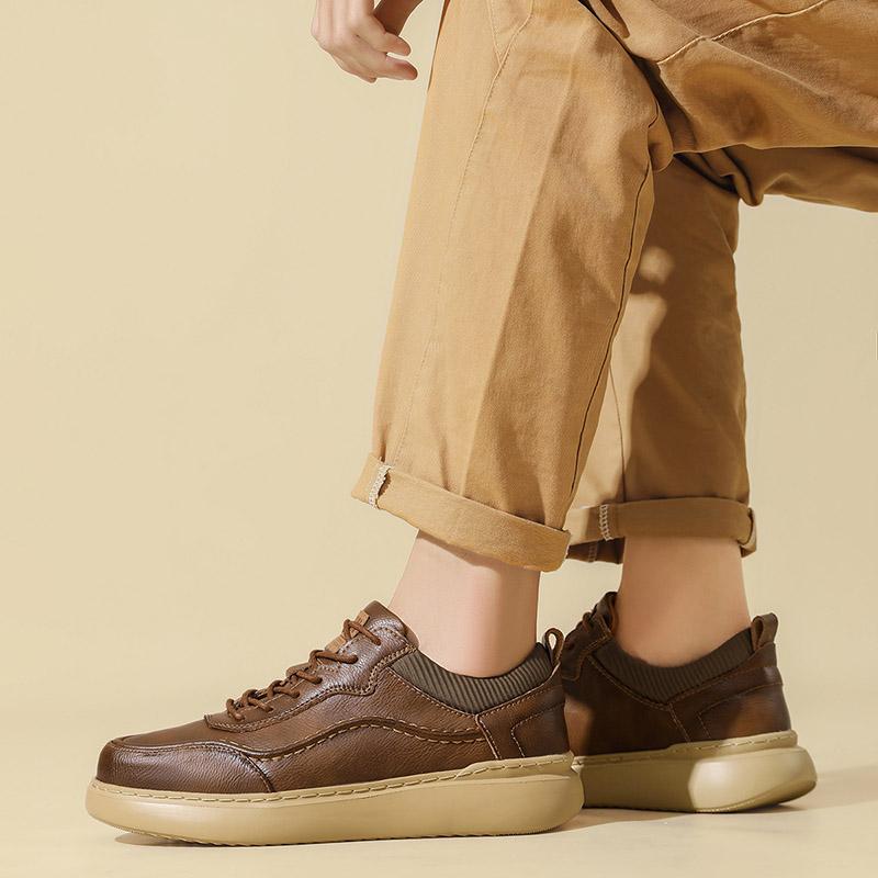 Men Leather Shoes Men Slip On Business Casual Leather Shoes Comfortable Fashion Casual Male Shoes