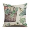 Thanksgiving Linen Pillowcase Autumn Pumpkin Print Pillow Cushion Cover