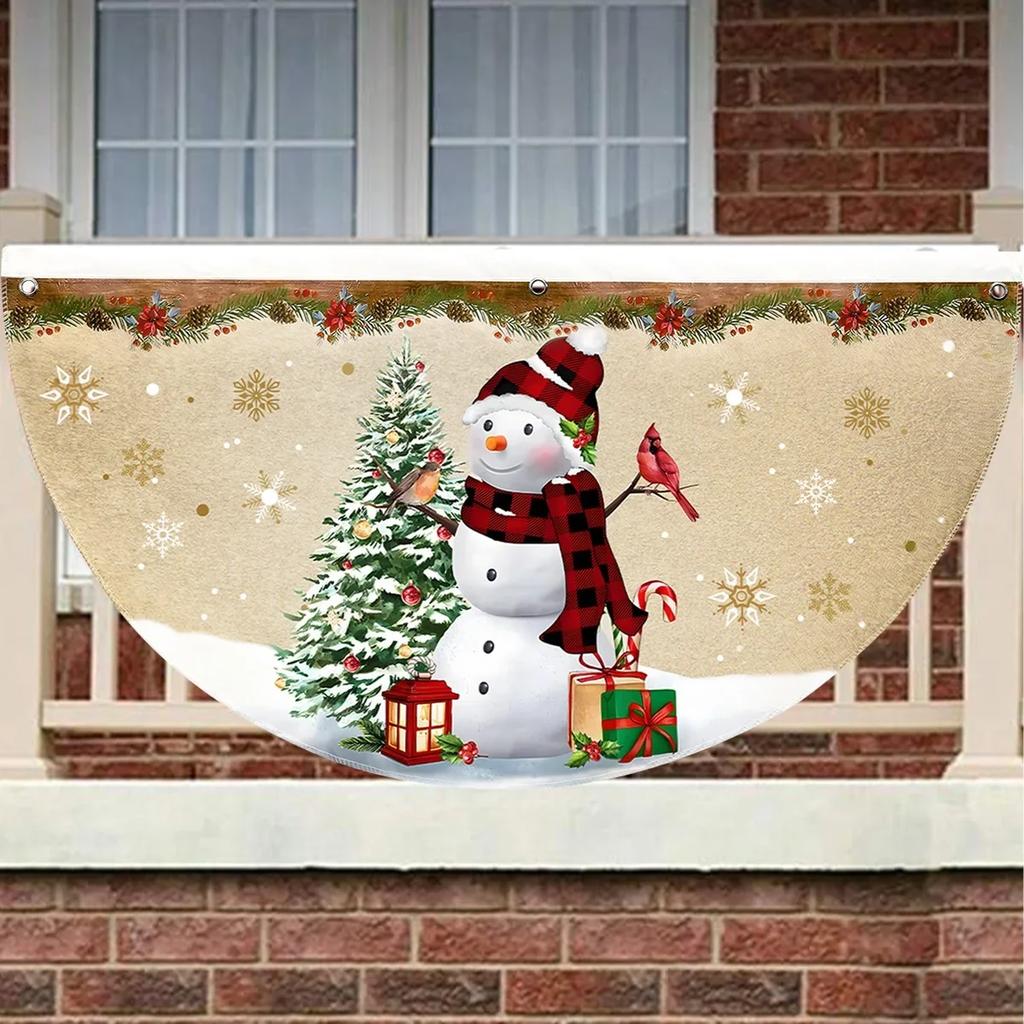 Christmas Banner Outdoor Fan-shaped Flag Christmas Decor for Home 2025 Cristmas Drop Ornament Xmas Navidad Gift New Year 2026