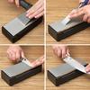 SHARPAL 163N Double Diamond Sharpening Stone Set - Knife, Axe, Scissors - Coarse 220#/Fine 600# - with Non-Slip Base & Angle Guide (200mm X