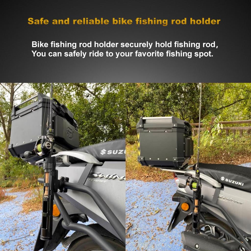 OUTDOORWEI Bicycle Fishing Rod Holder Fishing Rods Are Securely Attached To the Bike Safe and Secure Easy To Install - - -