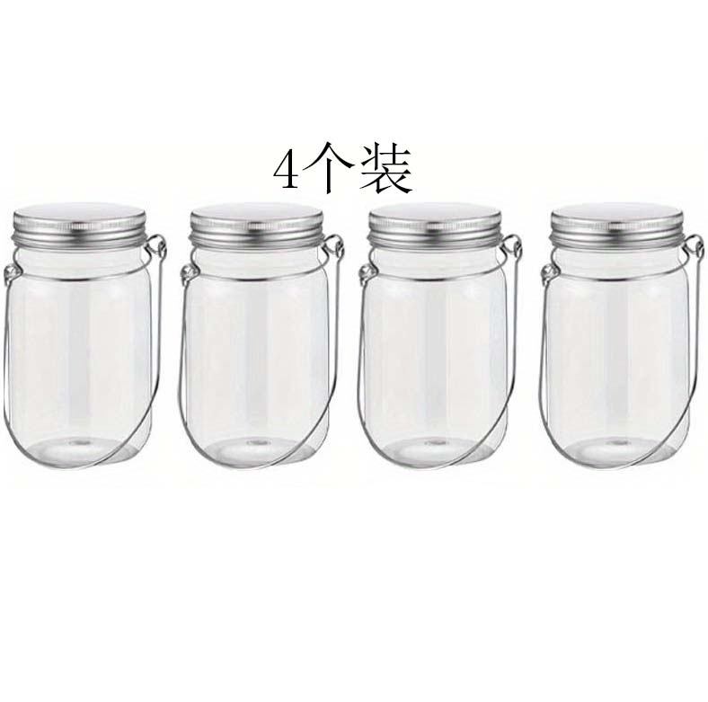 

4/5/6/8pcs Plastic Mason Jars with Hooks, Suitable for Outdoor Decor Home Decor Items, Creating a Decorative Atmosphere at Night