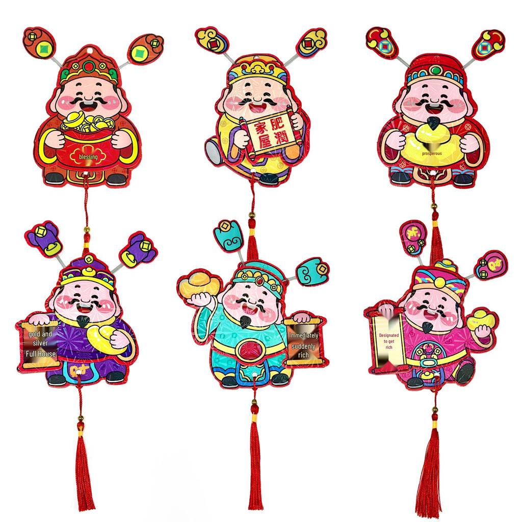 Wackelnder Kühlschrankmagnet Gott des Reichtums: Glücksbringer mit beweglichen Ohren für Doppeltür-Kühlschränke