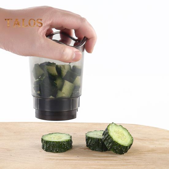 Vegetable Chopper Dicing & Slicing Food Processor for Fruits Soft Veggies Space-Saving Manual Kitchen Cutter with Stainless Steel Blades