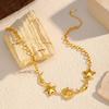 Golden Moon Star Sun Pendant Necklace For Women Minimalist Layering Choker Chain Fashion Light Luxury