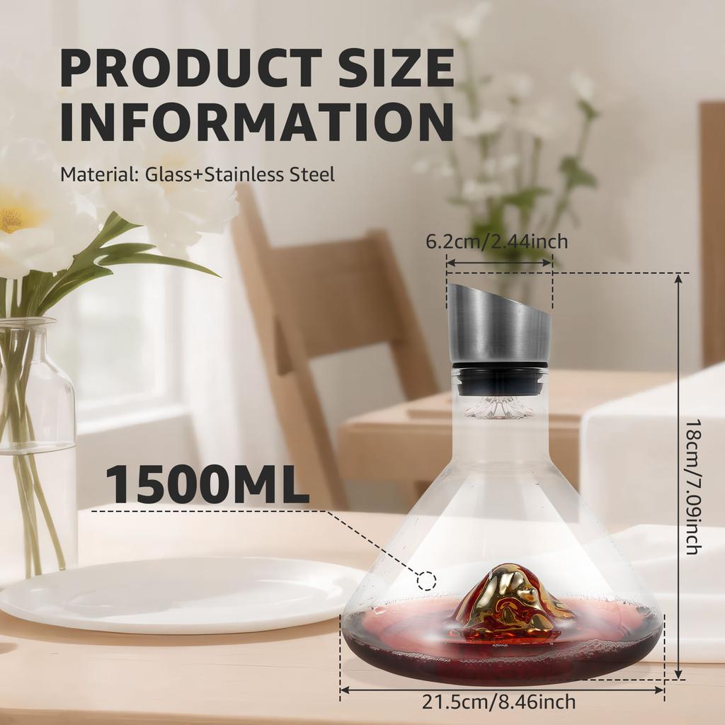 Iceberg Filter Waterfall Wine Jar Glass Red Wine Cara with Lid Filter Type Home Wine Waterfall Wine Jar