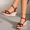 Fashion Fashion Wedge Sandals for Women Summer Casual Non-slip Peep Toe Platform Shoes Rubber Sole Buckle Elegant Heel Woman Sandale