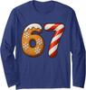 67 Six Seven Gingerbread Candy Cane Christmas Design Unisex Long Sleeve T-Shirt