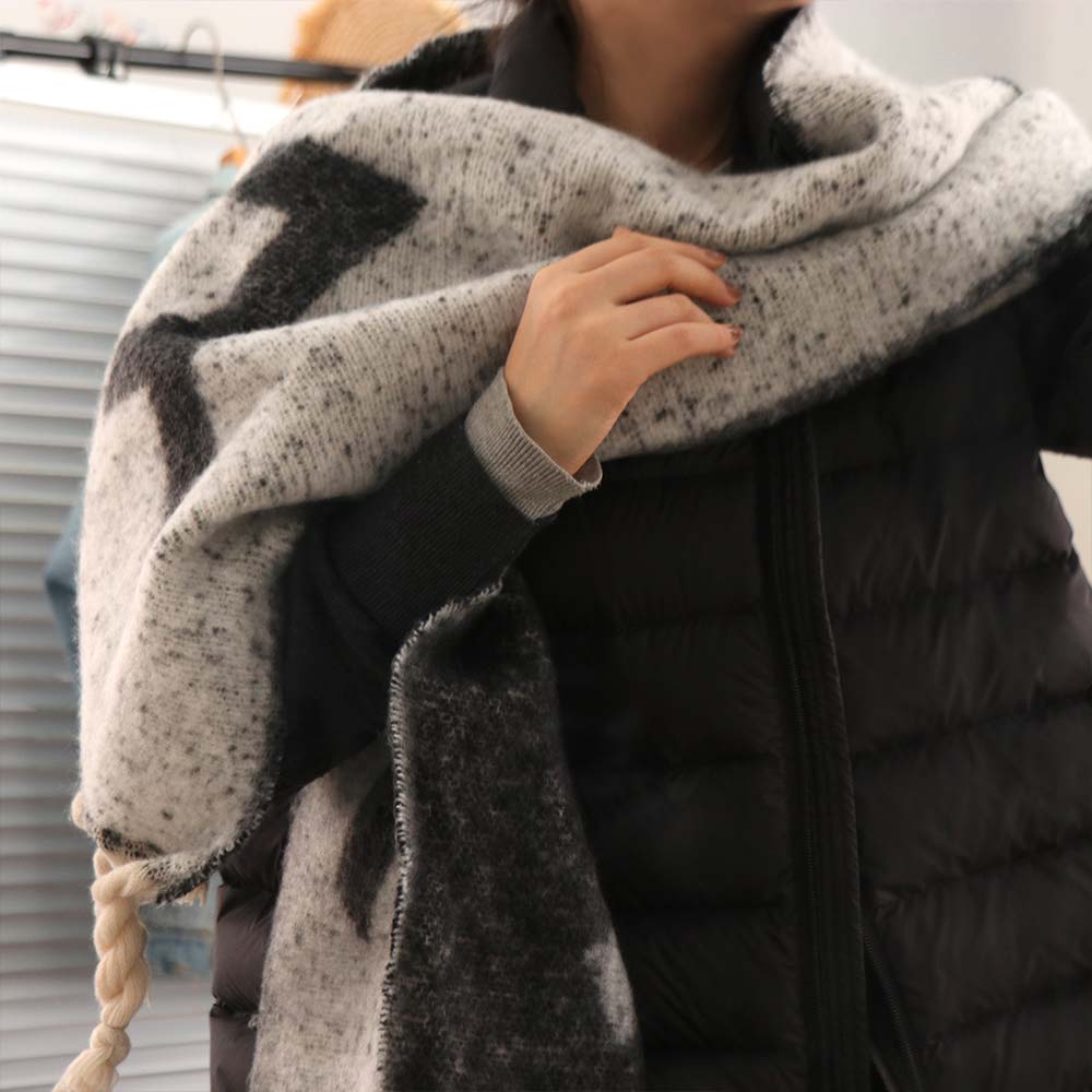 Mohair Wool Tassel Scarves Thick Braid Fringe Long Scarf Vintage Thick Shawl  Winter/ Autumn