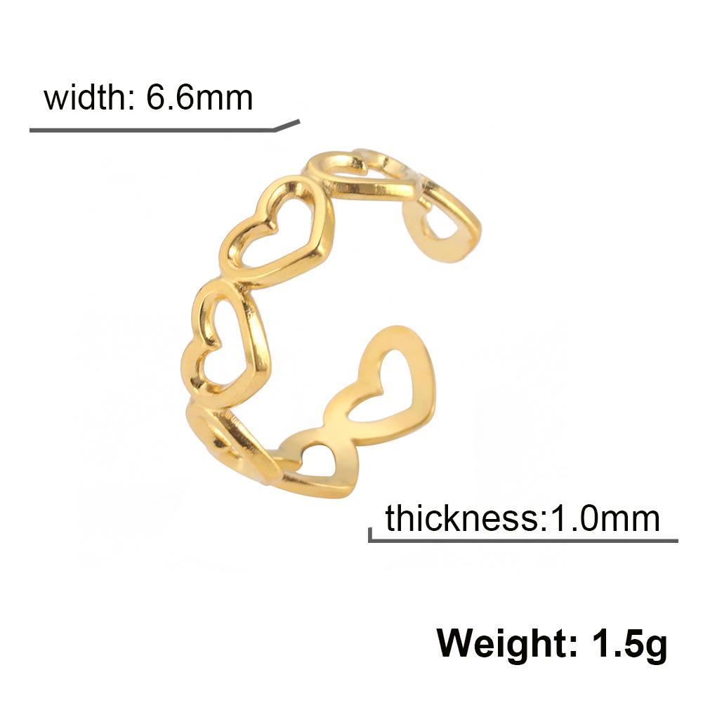 In Heart Open Ring Stainless Steel Women Finger Rings Love Jewelry Aesthetic Wedding Band Gift