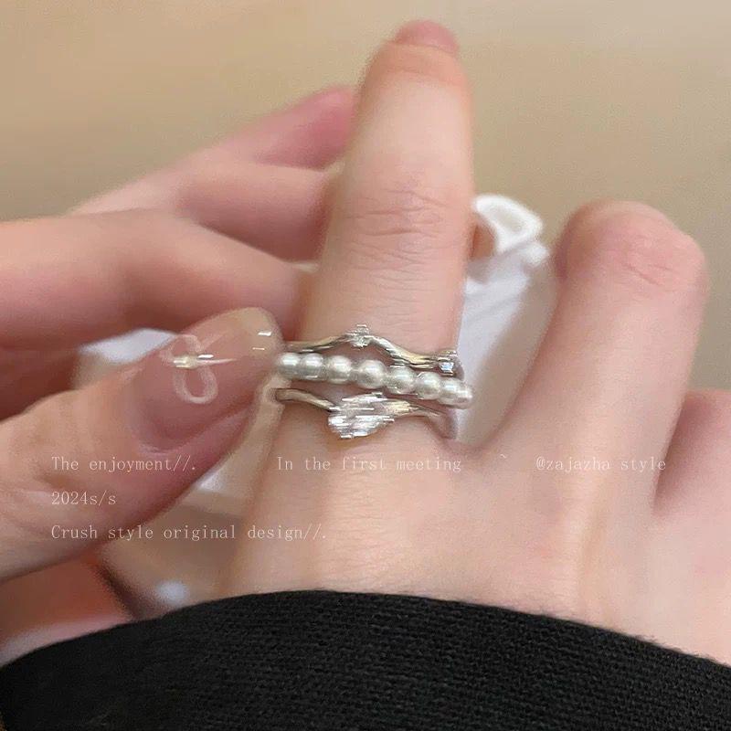 Bague ouverte polyvalente style coréen: Tempérament Élégant, Design de Personnalité Simple pour Femmes et Couples