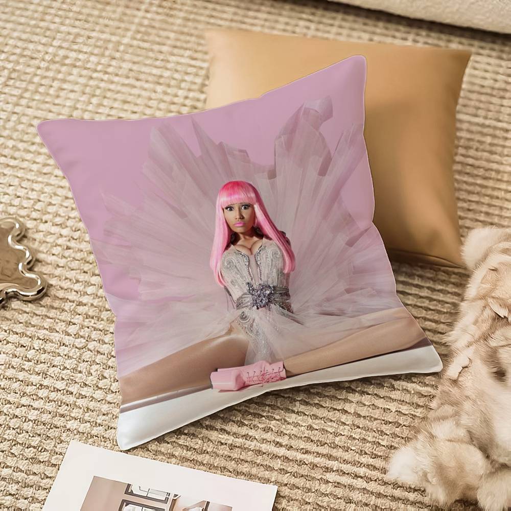 

N-Nicki Minaj Pink F-Friday Pillow Case Anti-dustmite Invisible zipper Sofa Bed 12x12Inch