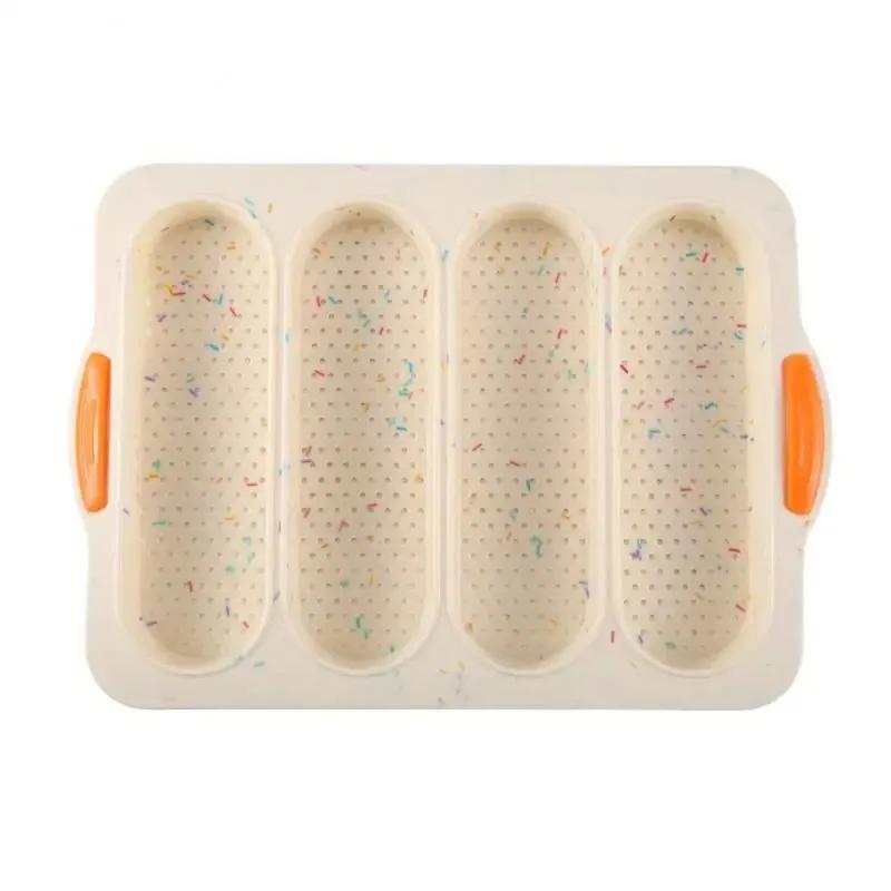 

New 4-slot Open Silicone Bread Mold Non-Stick Bread Silicone Mould French Baguette Mold Baking Pans For Kitchen Baking Tool 07
