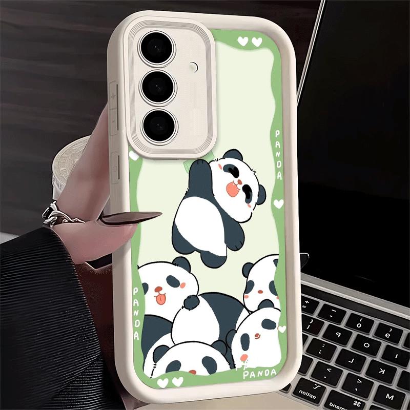 Phone Case for Samsung Galaxy A17 A16 A15 A14 A13 Cute Cartoon Panda A56 A36 A26 A55 A35 A25 A54 A34 A24 A53 A33 A23 A07 A06