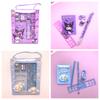 Kawaii Kuromi Melody  Handheld Stationery Set Cartoon Pencil Ruler Notebook Children Learning Gift Birthday Prize