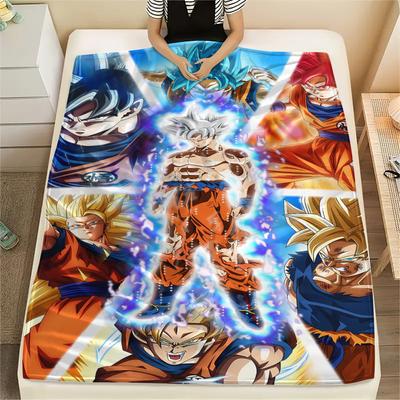 Dragon Ball Character Print Flannel Blanket,High Quality Comfortable for All Seasons,Home Decor,Warmth and Comfort,Perfect for Christmas Gifts