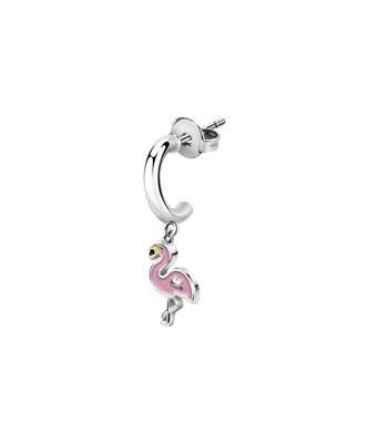 Steel Hoop Earrings With Pink Flamingo LPS02ARQ108 For Women