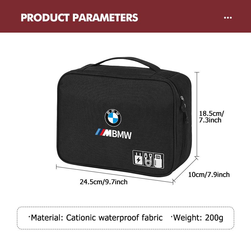 For BMW Large Size Travel Cable Storage Pouch Carry Waterproof Bags E46 E90 E60 F10 E39 F30 E36 E87 E90 E30 E53 F31 E92