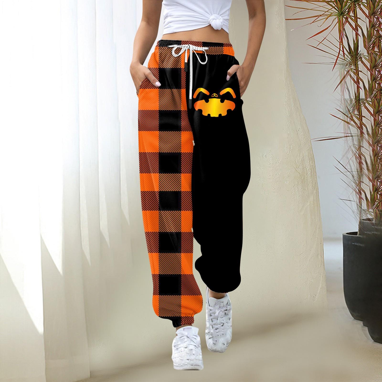 

Женские повседневные модные рождественские принты, повседневные брюки с эластичной резинкой на талии и завязками на шнурке XL имбирный