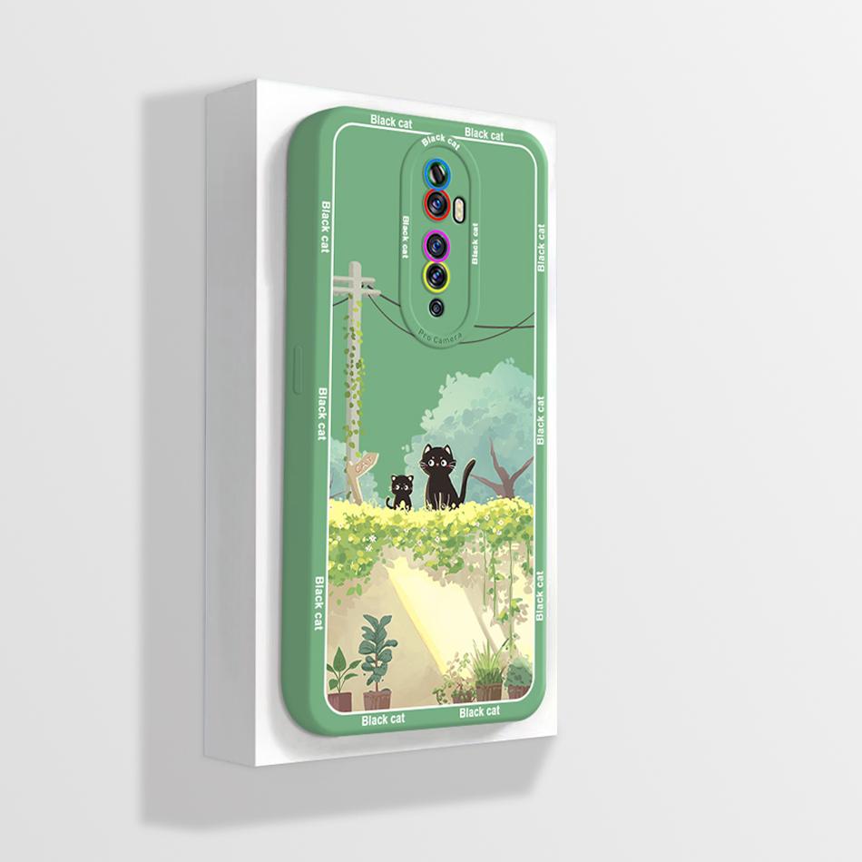 Quadratische Flüssigsilikonhülle für OPPO Reno 2 Reno2 2Z 2F Z F Linsenschutz Stoßfest Weiche Handyhüllen Rückseite Reno2F Reno2Z