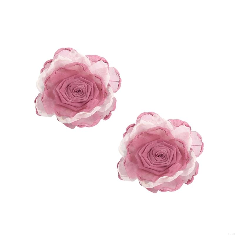 62KD 2 Piece Artificial Flower Curtain Tiebacks Metal Spring Clips for Window Drapes Drapery Holdbacks Clamps Room Decoration