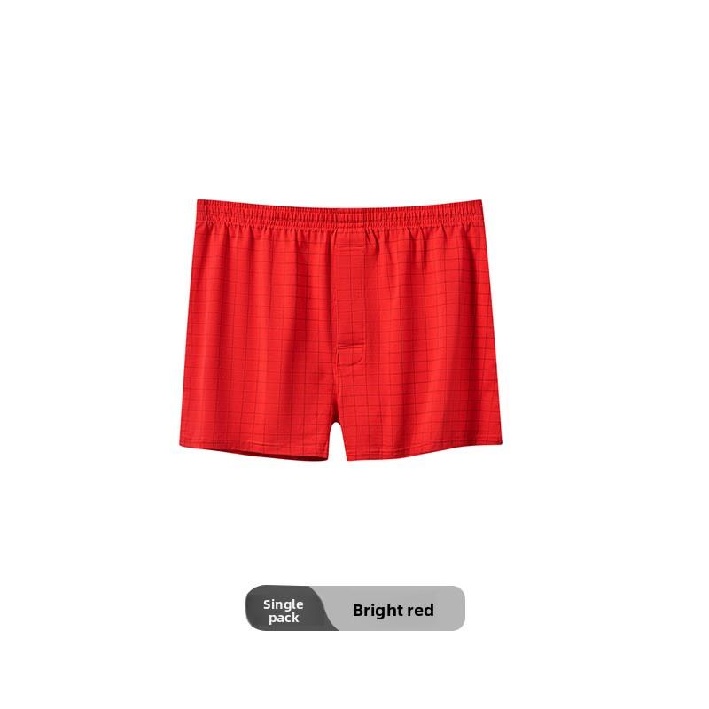 Plus Size Men's Spring Summer Plingham Striped Loose Breathable Briefs