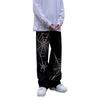 Spring and Autumn Men's Printed Loose Wide Leg Pants Embroidered Jeans