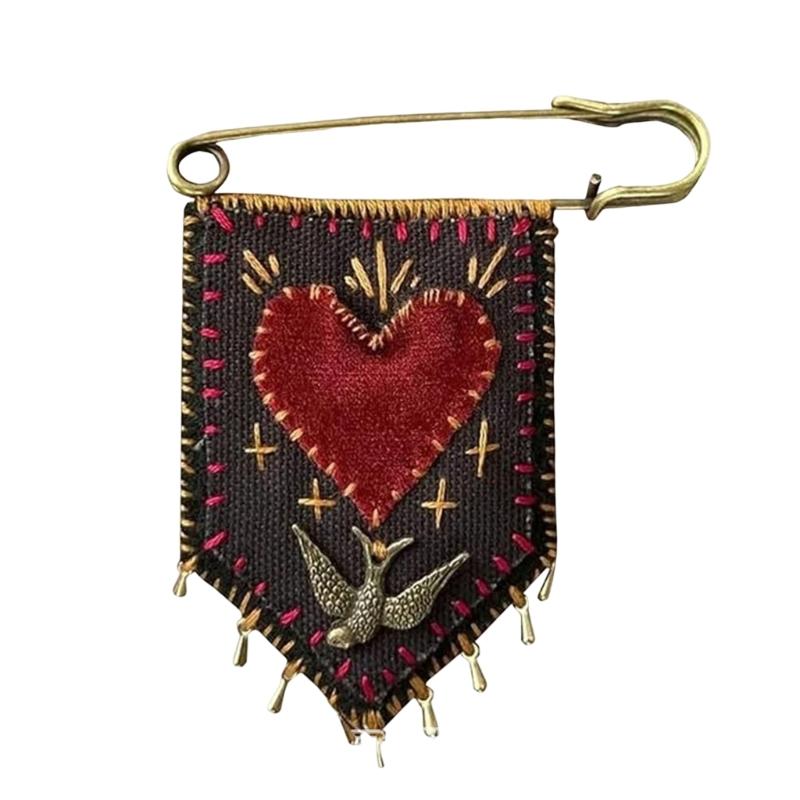 Heart Pin Pocket With Rosemary Embroidered Flag With Pin Hope For Emotional Wellness Protections Pocket Keepsakes 1