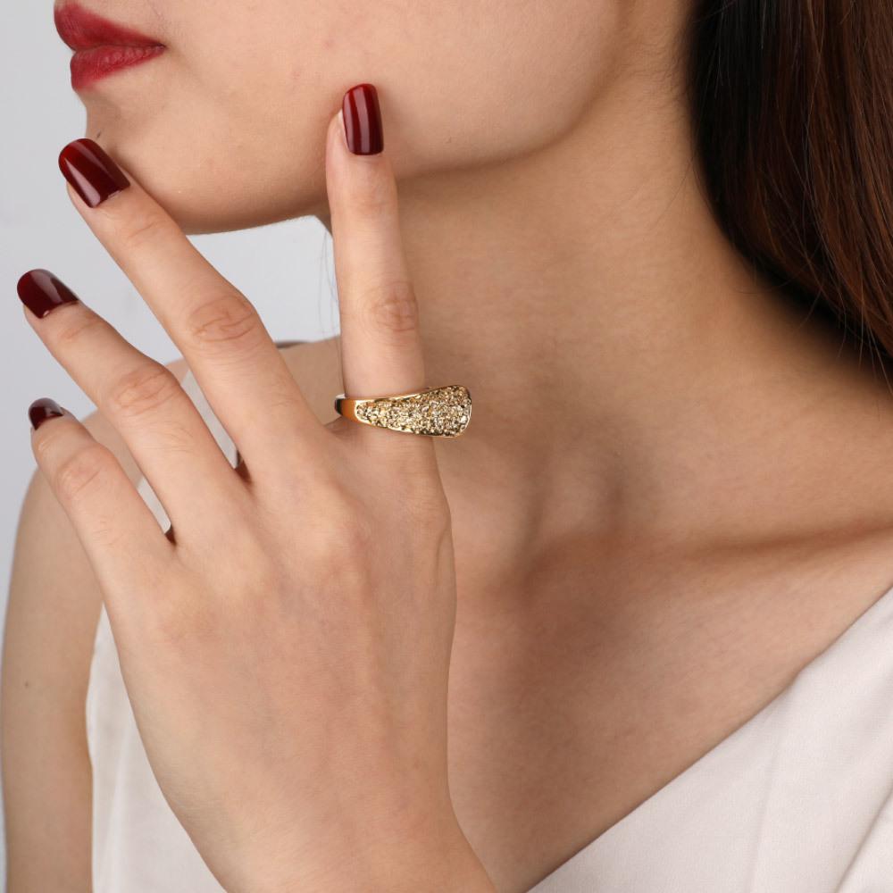 Index finger ring female fashion Internet celebrity exaggerated European and American jewelry natural texture type
