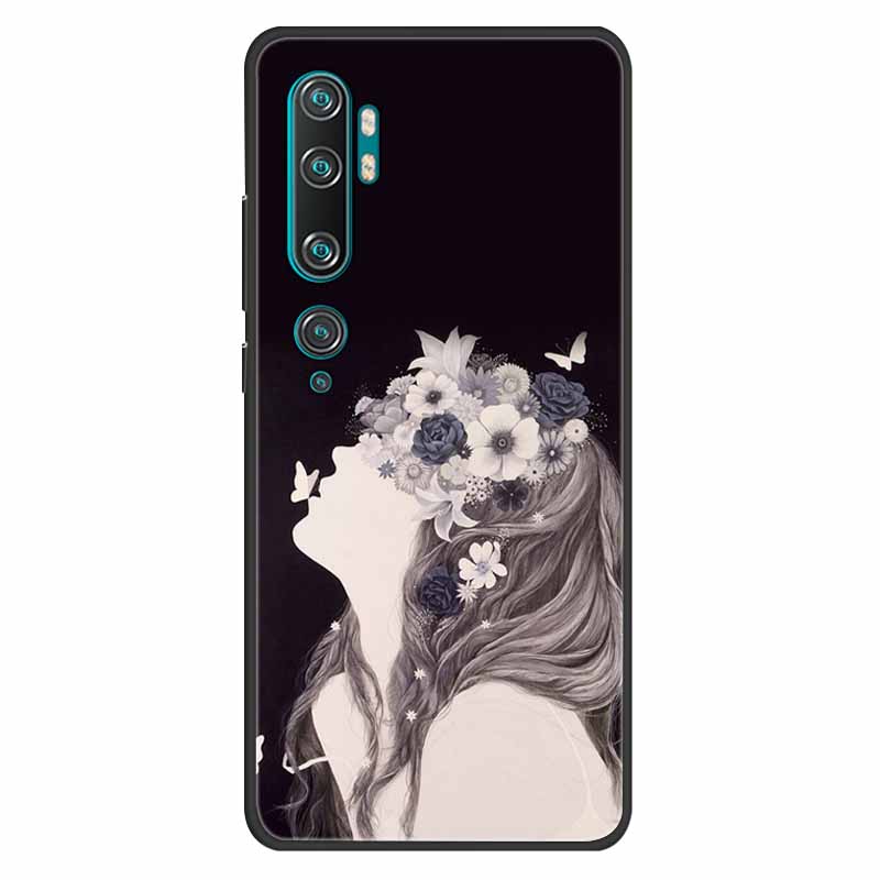 For Xiaomi Mi Note 10 Case Silicone Soft Owl Lion TPU Fashion Back Cover For Xiaomi Mi Note10 Cases Protective Printed Covers