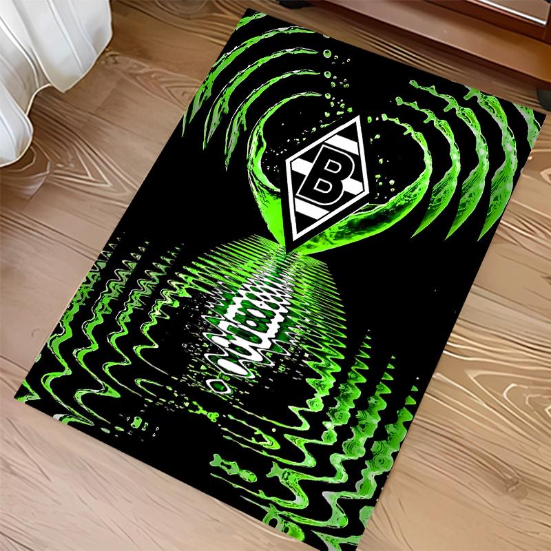 1pc Borussia Monchengladbach Logo Print Area Rug - Soft,Washable Non-Slip Indoor Mat for Office Chairs,Living Room,Home Office Decorative Rug