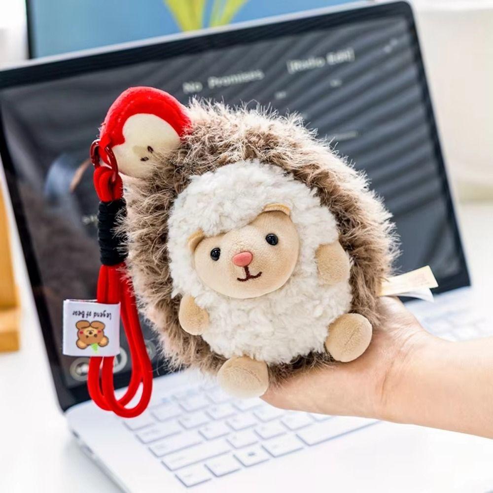Stuffed Doll Little Hedgehog Keychain Mini Hedgehog Cute Hedgehog Plush Keyring Woman