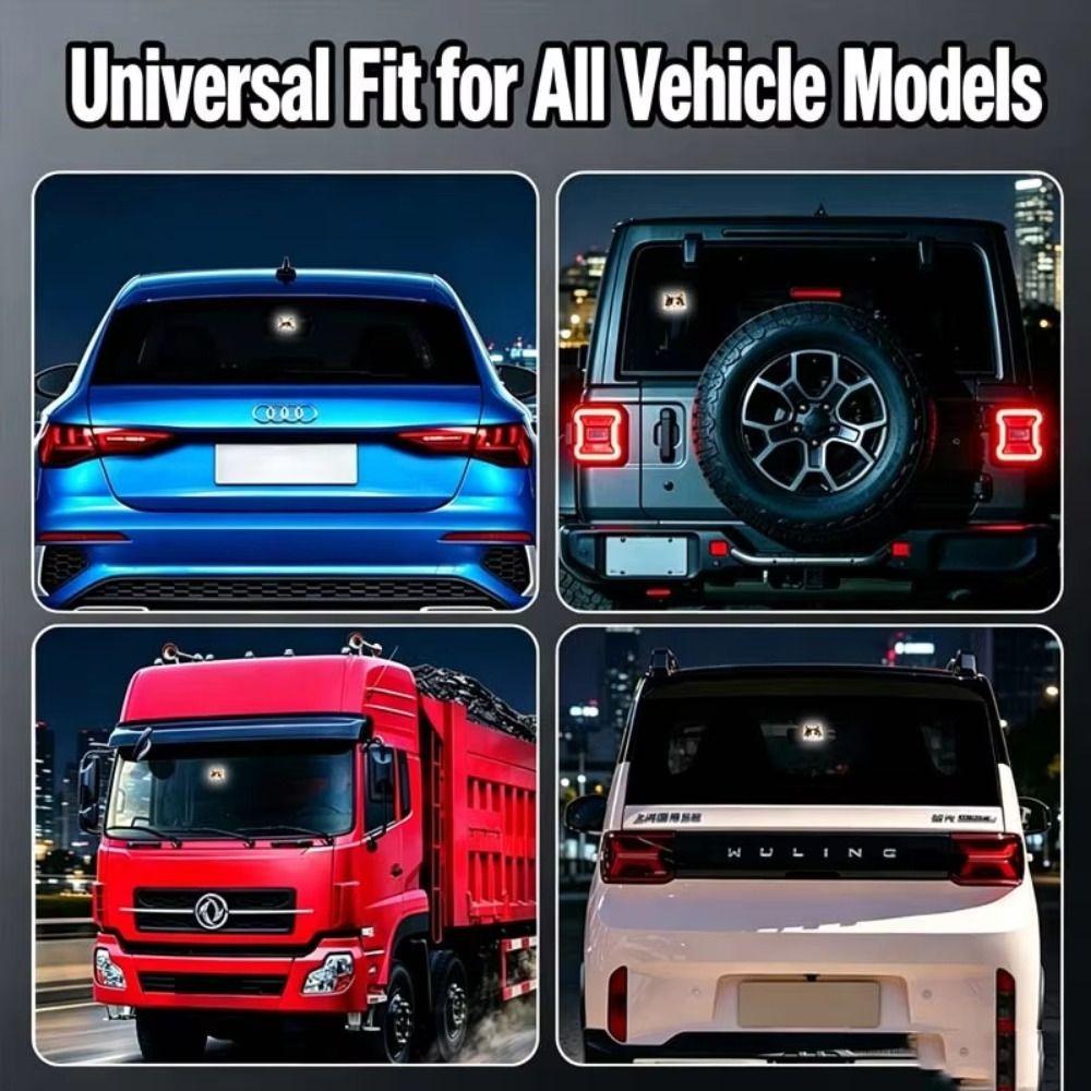 Solar Powered Car Warning Light Vibration Sensor Light Sensor LED Warning Light Flash Sticker 3D Dynamic Vehicle Safety Light