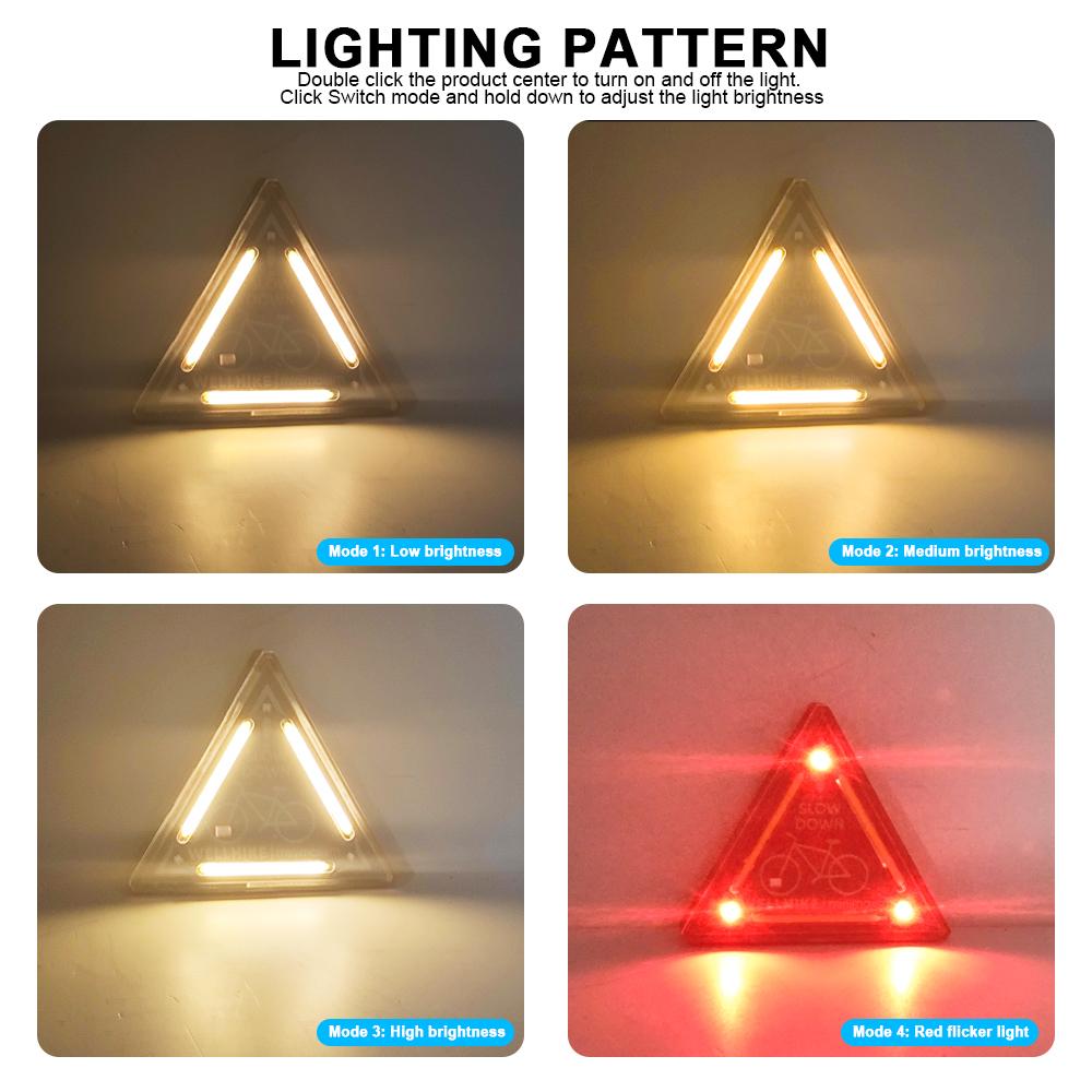 LED Tactics Triangle Light Portable Camping Light Mini Direction Light Outdoor Warning Light Rechargeable Hiking Fishing Bikes