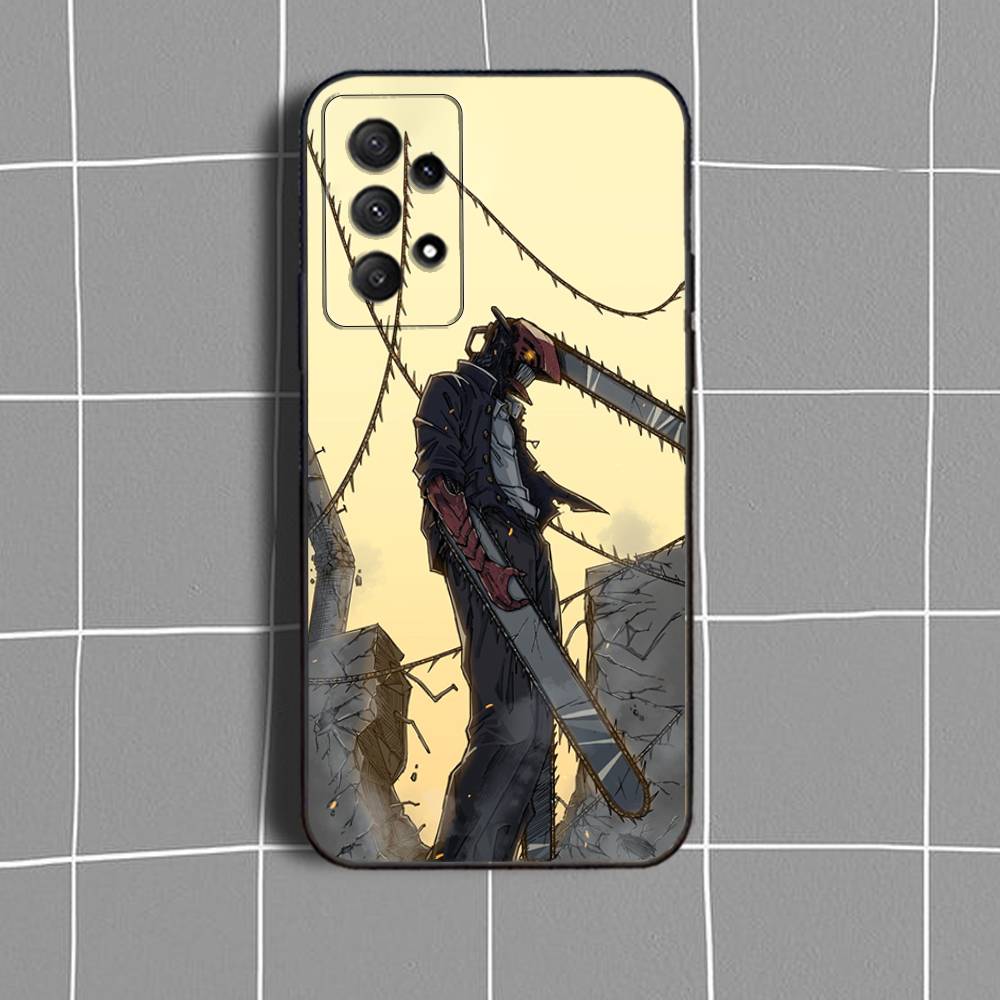 

ChainsawS M-Man Phone Case For Samsung Galaxy A73,31,32,72,41,53,52,71,22,5G,Note,J7,8,9 Soft Black Cover SamsungA72