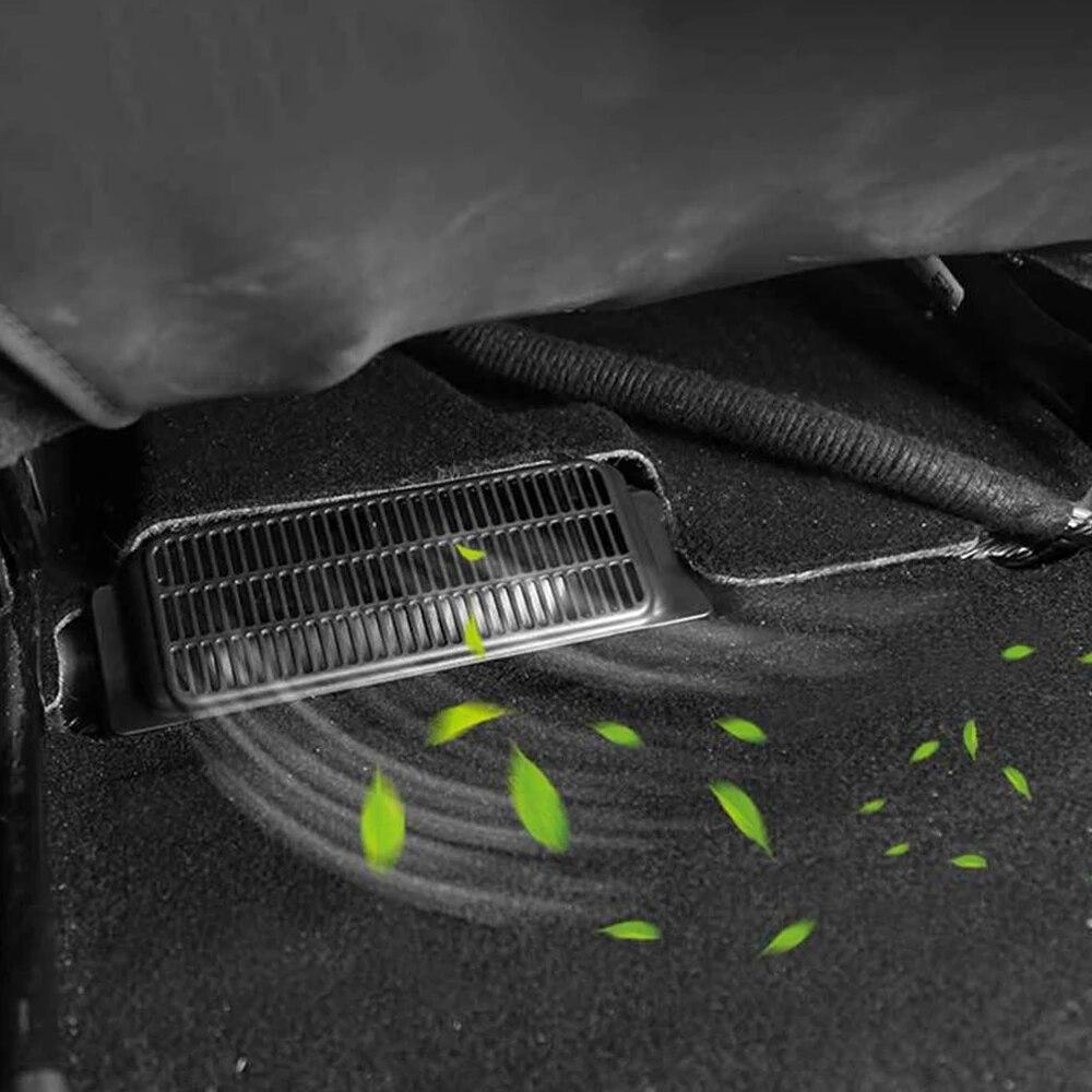 Tesla Model 3 2017-2022 Under Seat Rear Air Vent Protect Cover Anti-blocking Backseat Outlet Grille Car Accessories Interiors 2X